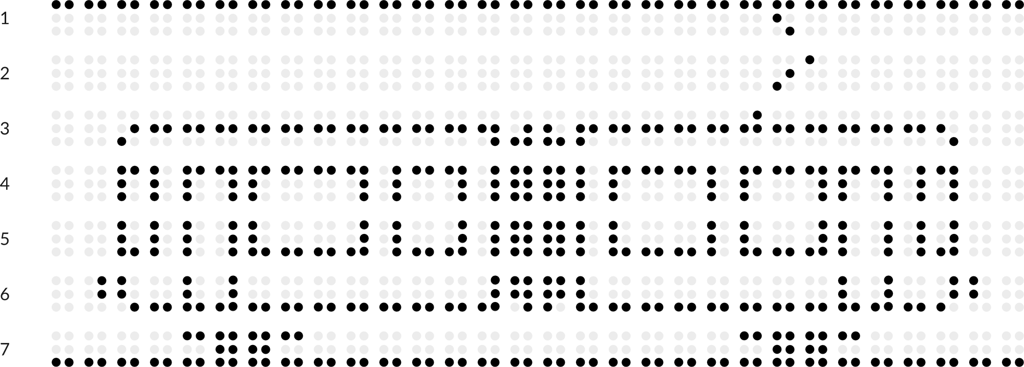 Braillebild mit Raster: Straßenbahn