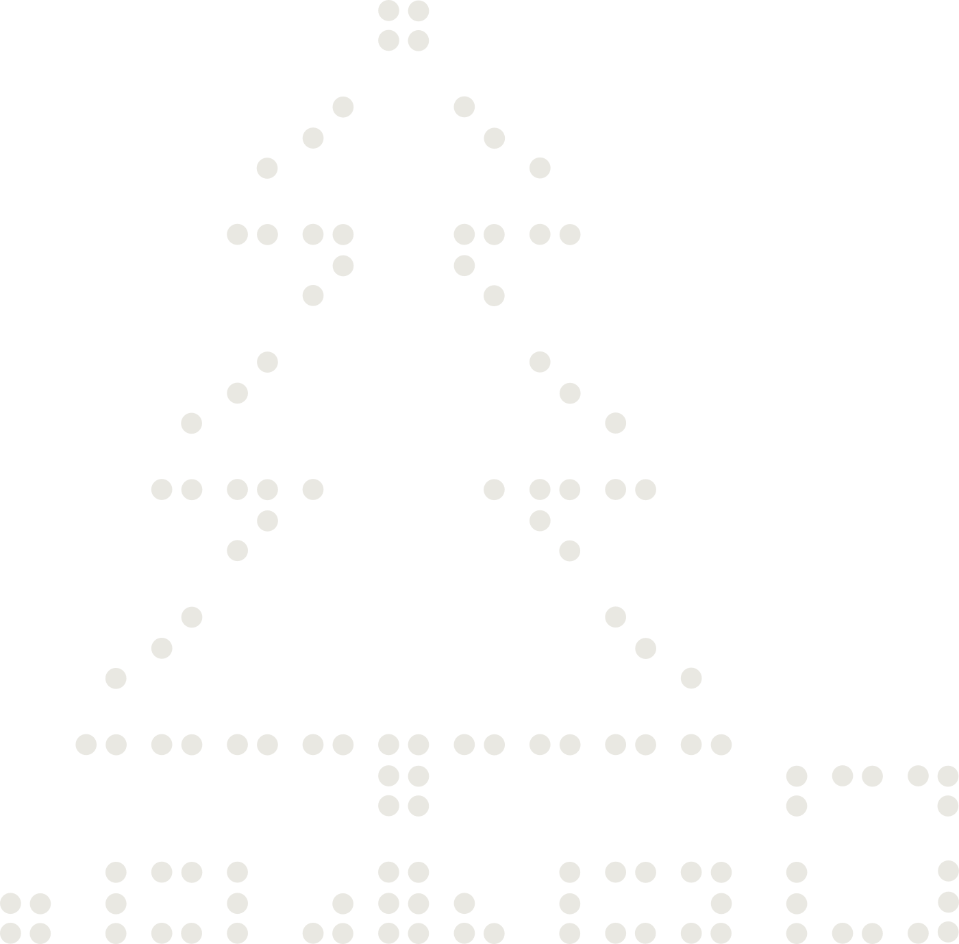 Braille drawing of a christmas tree