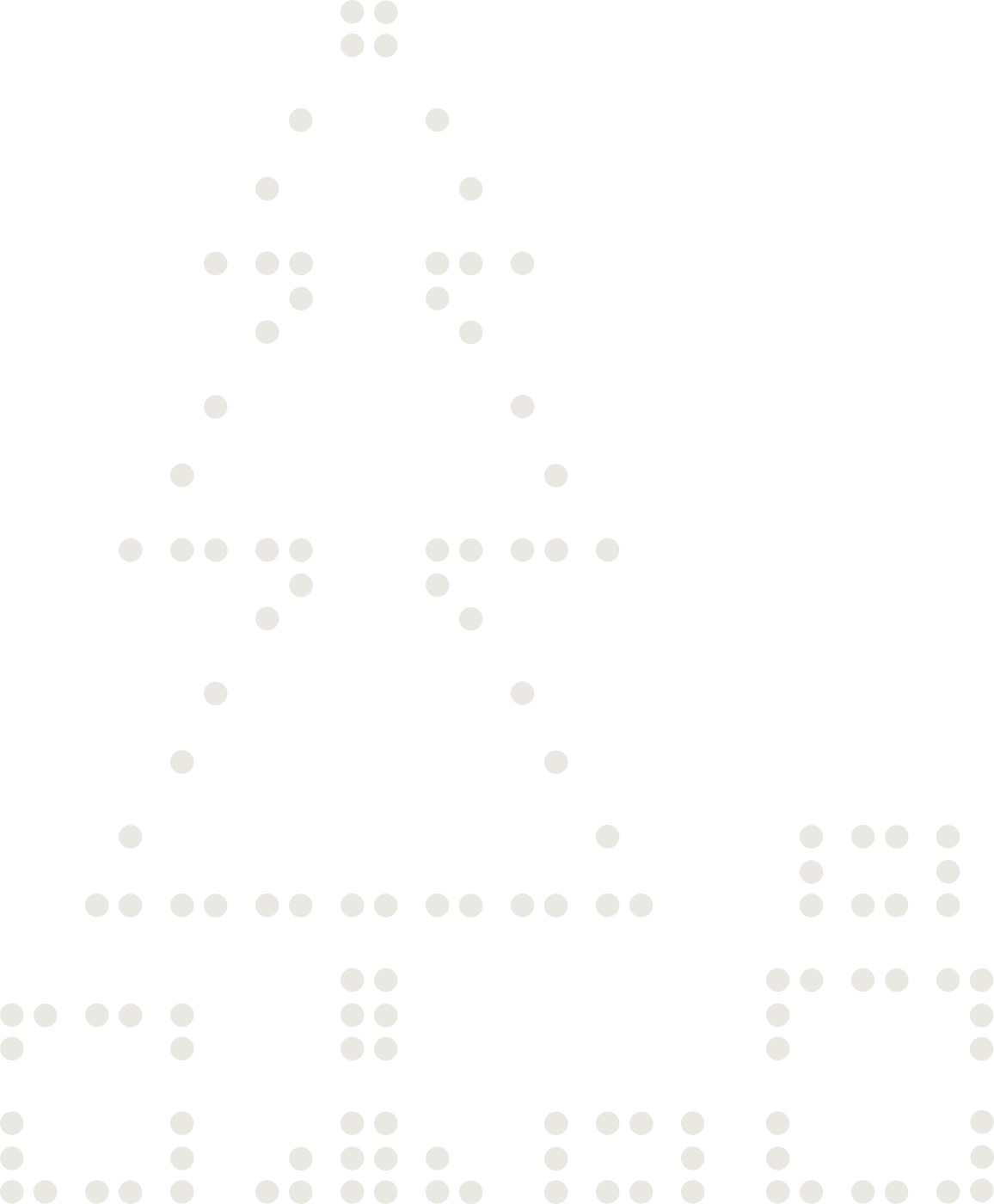 Braille drawing of a christmas tree