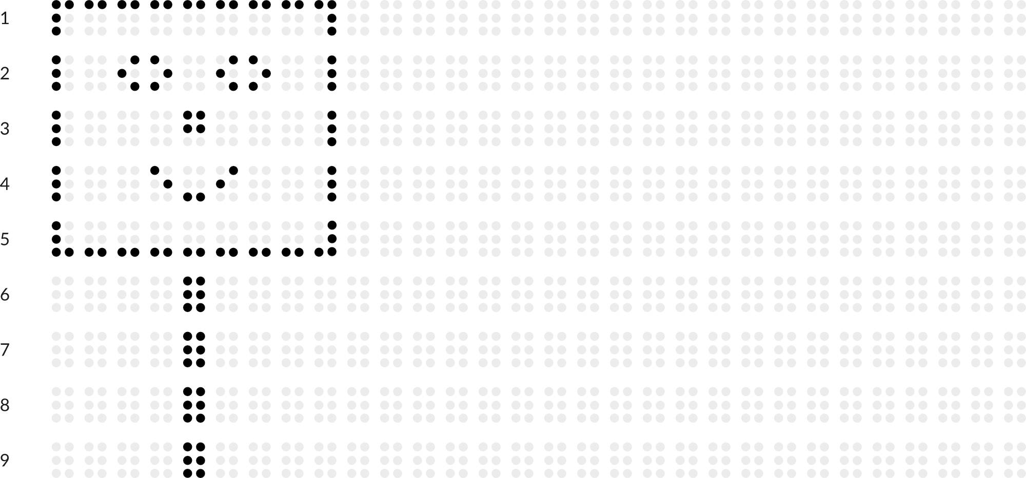 Braille drawing with grid: popsicle