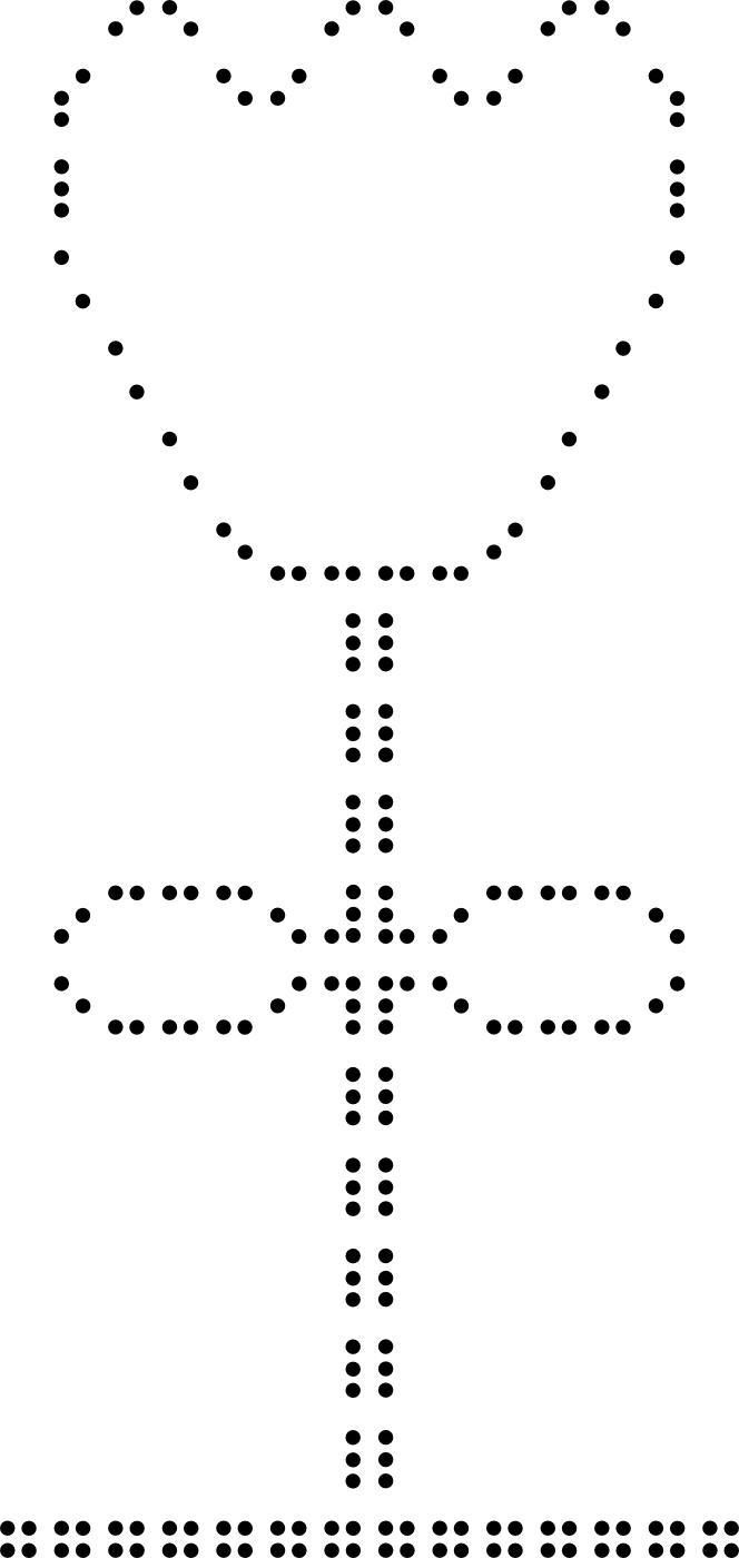Braille drawing of a tulip