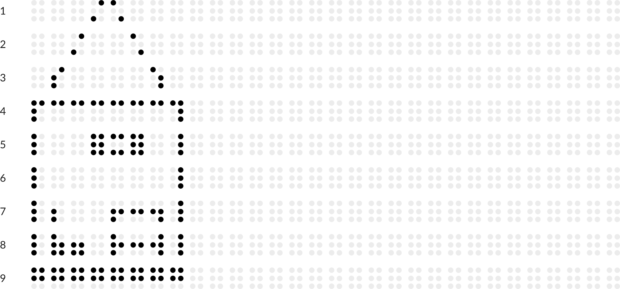 Braille drawing with grid: tiny-house