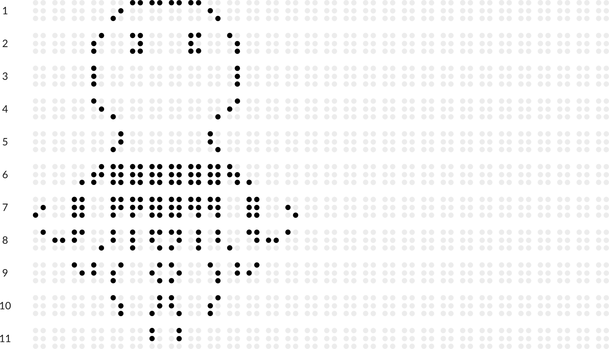 Braille drawing with grid: octopus