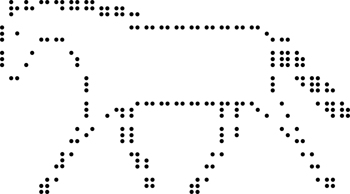 Braille drawing of a horse