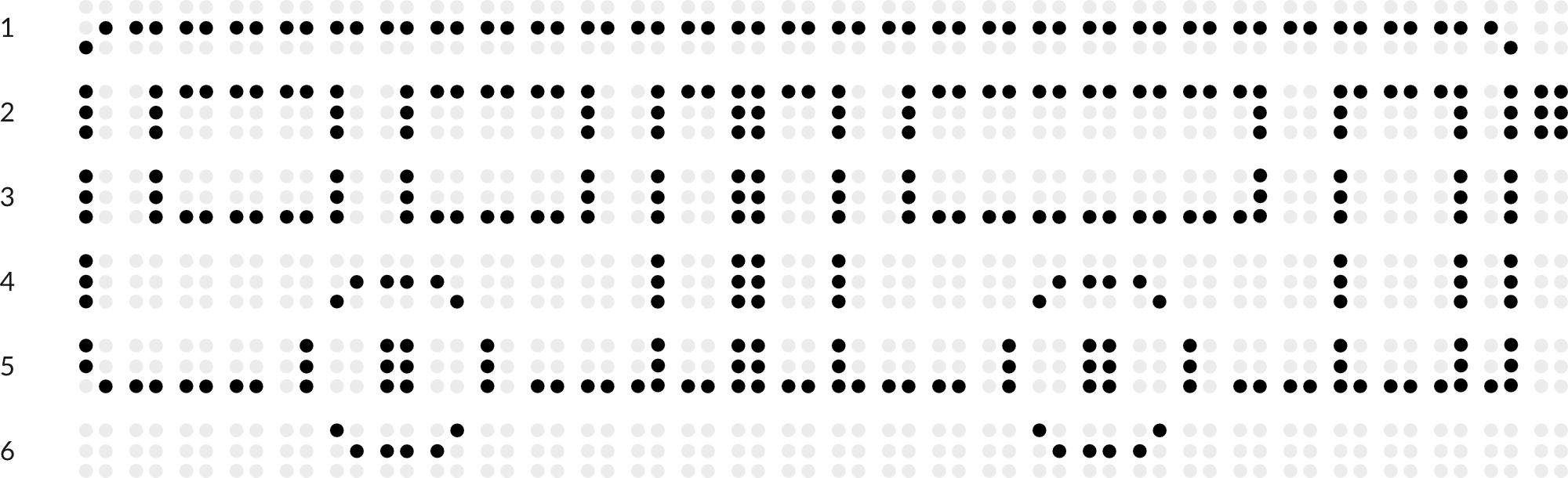 Braille drawing with grid: bus