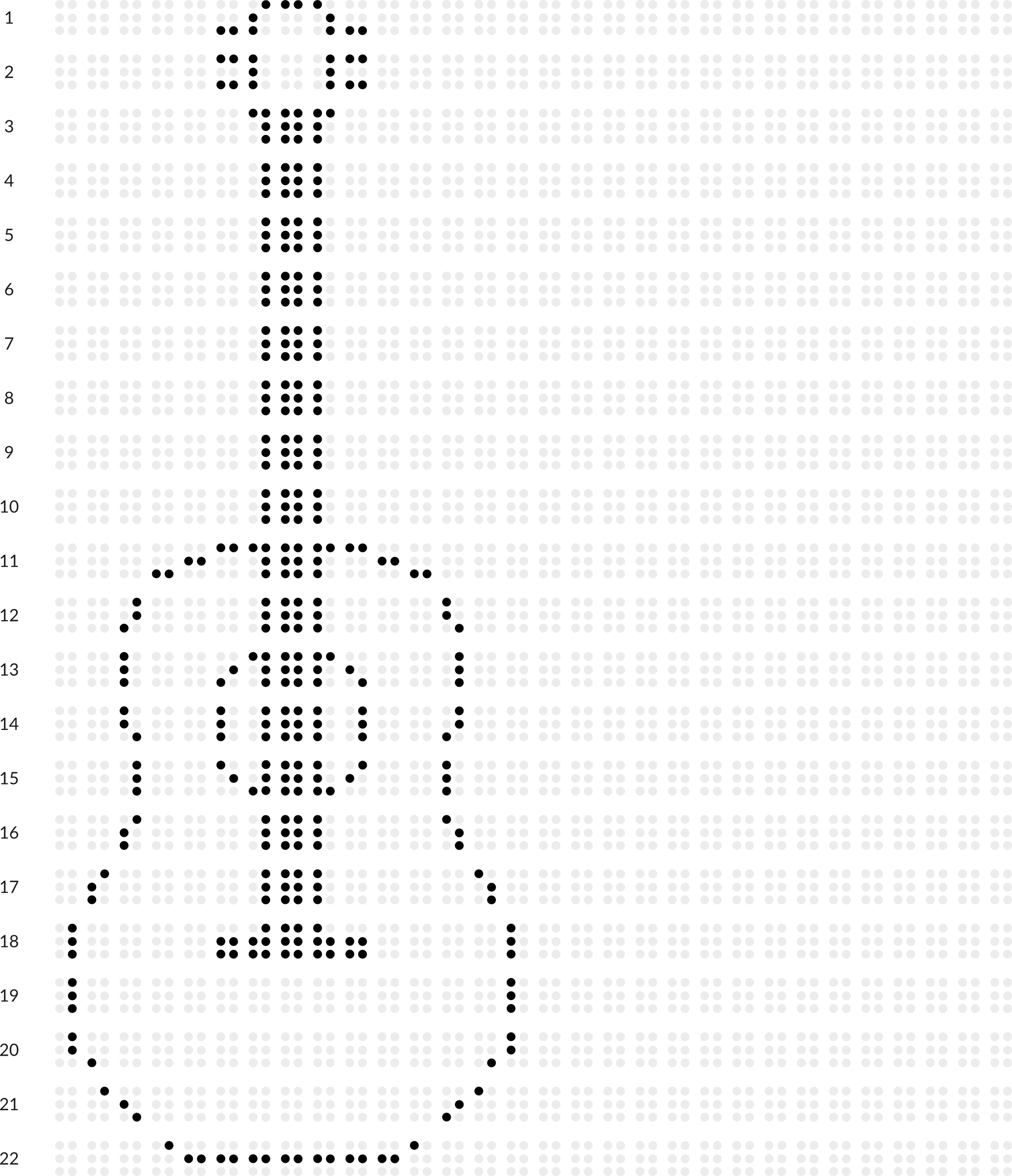 Braille drawing with grid: guitar