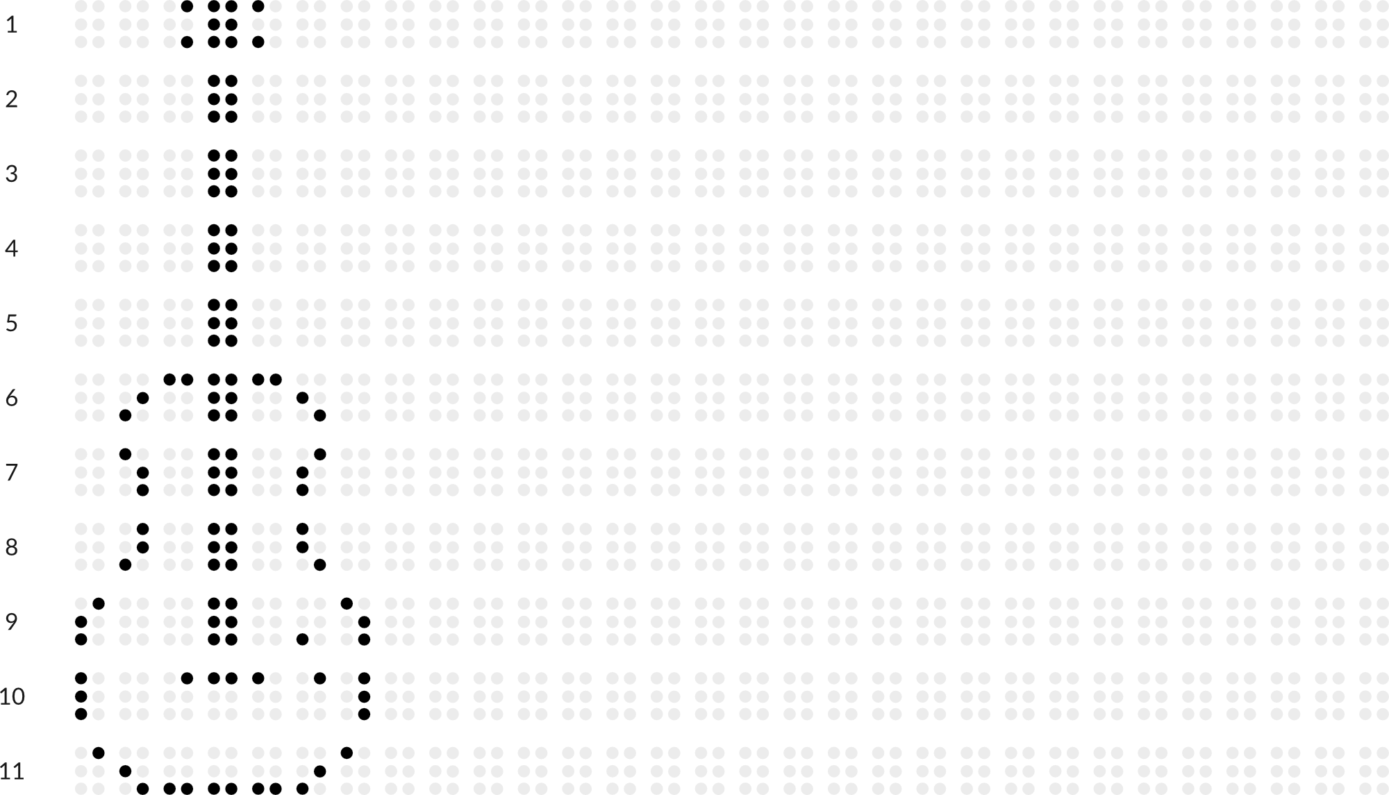 Braille drawing with grid: electric guitar