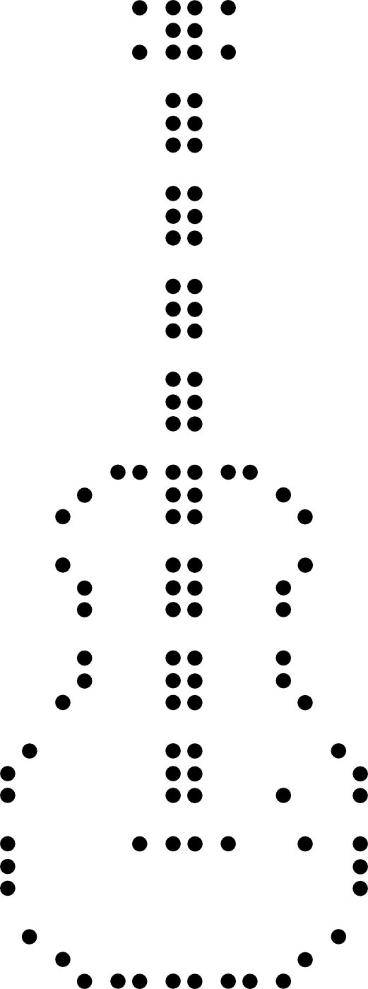 Braille drawing of a electric guitar