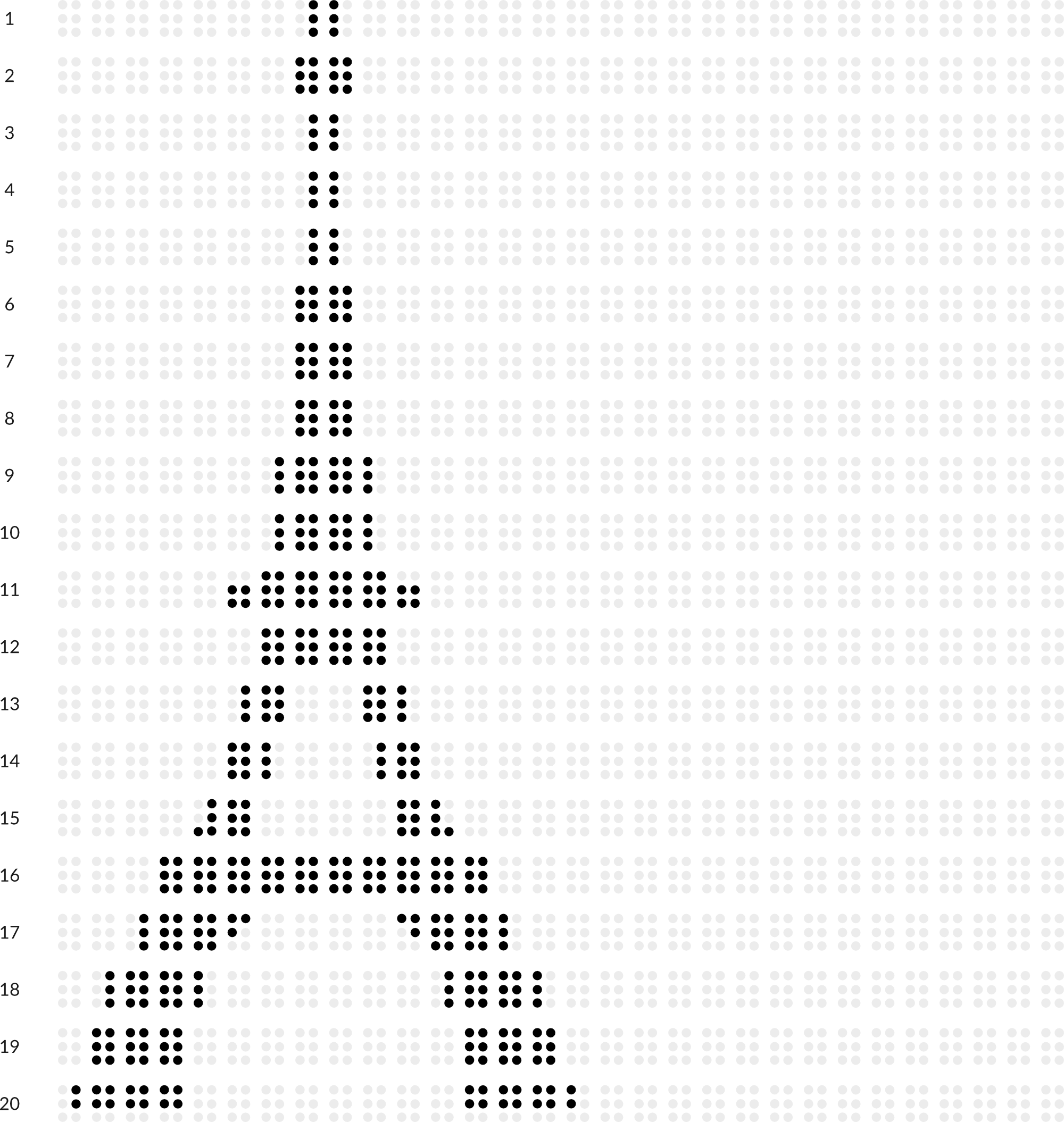 Braille drawing with grid: eiffel tower