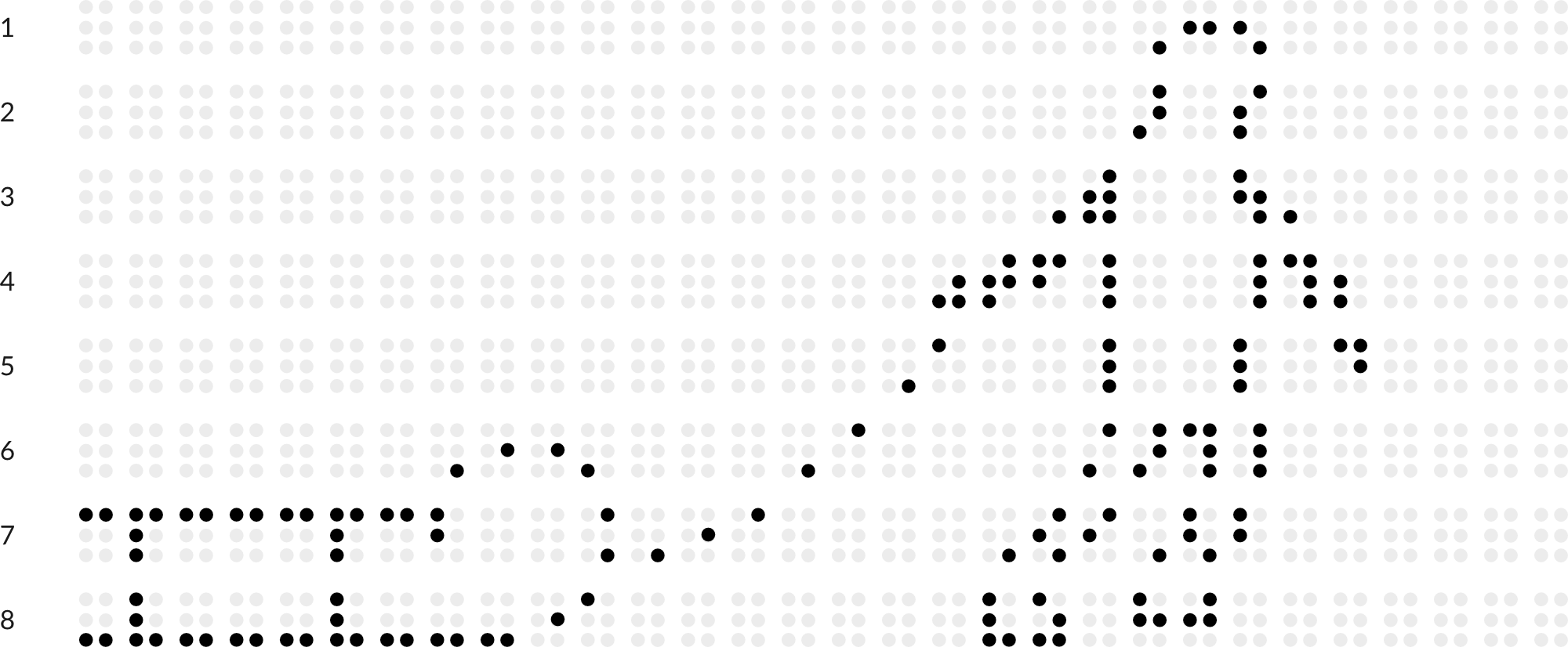 Braille drawing with grid: child with sledge