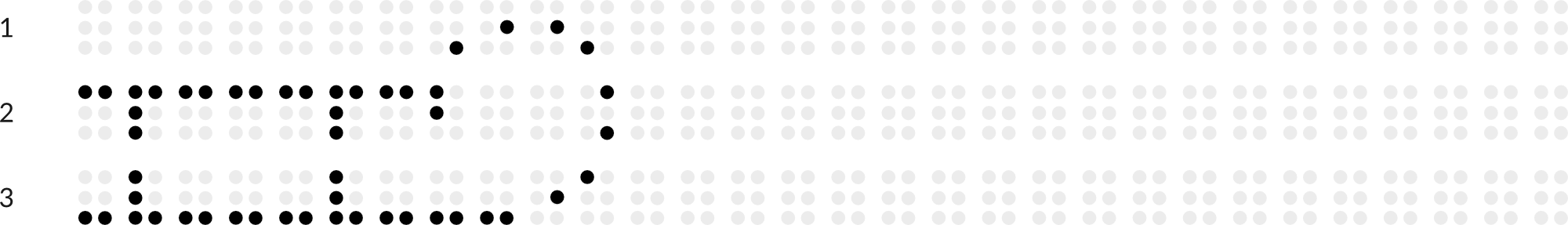 Braillebild mit Raster: Schlitten
