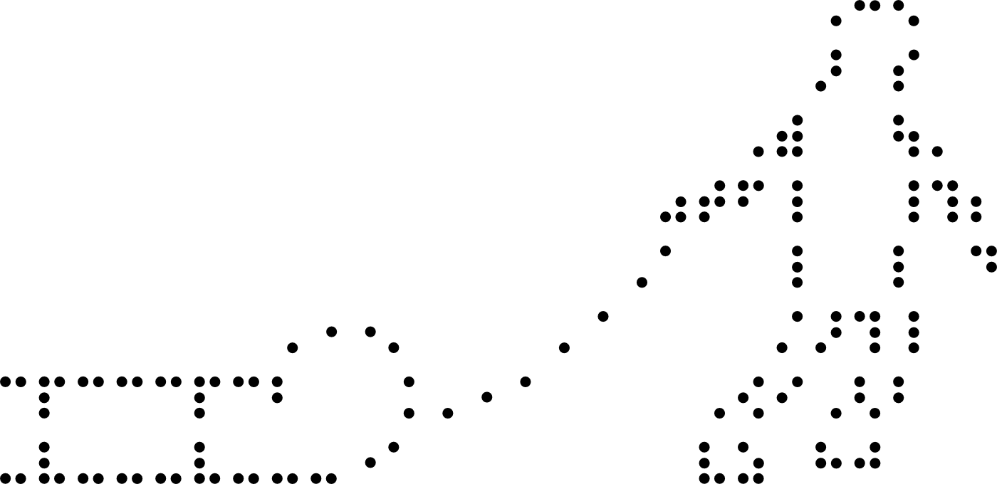 Braille drawing of a child with a sledge
