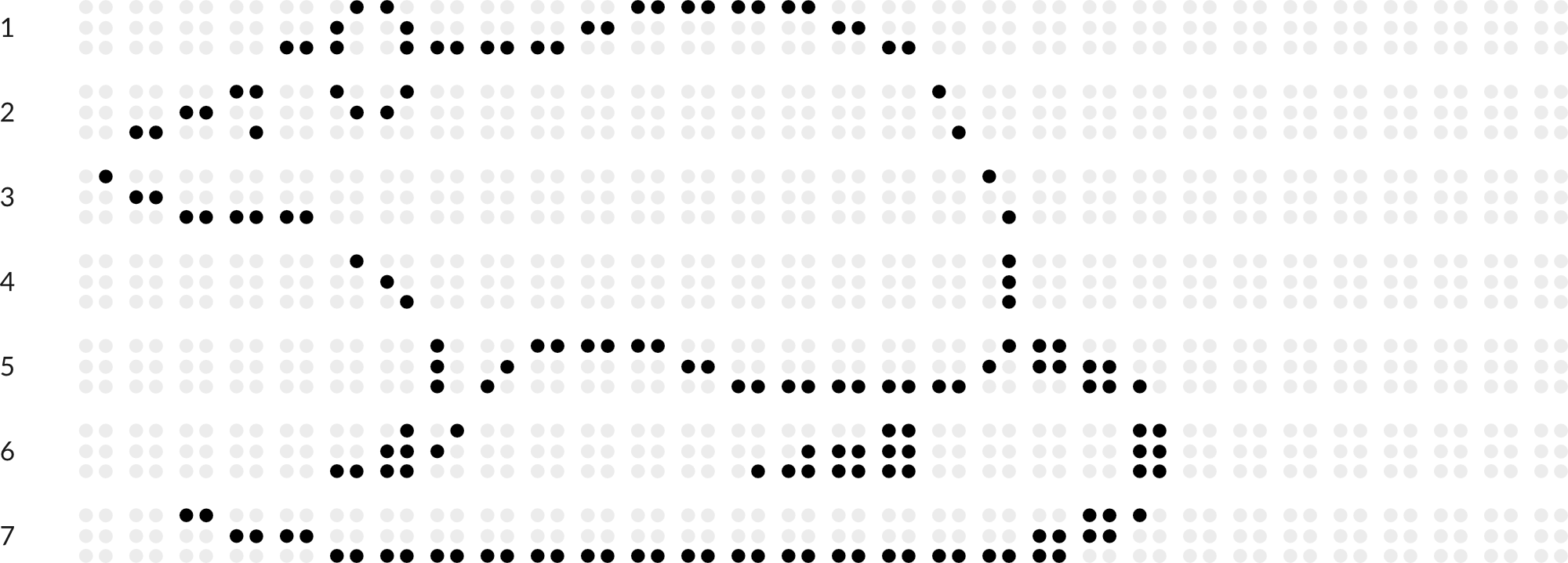 Braille drawing with grid: rat