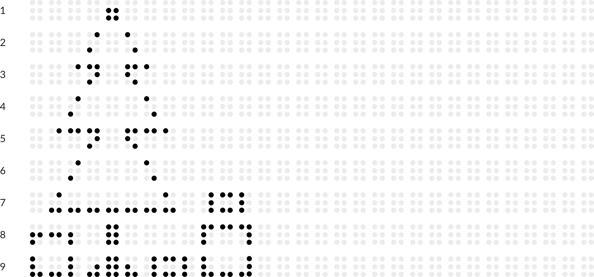 Braille drawing with grid: weihnachtsbaum 2