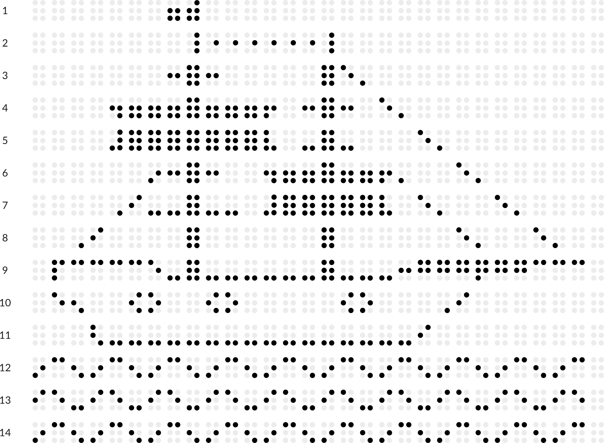 Braille drawing with grid: sailing ship