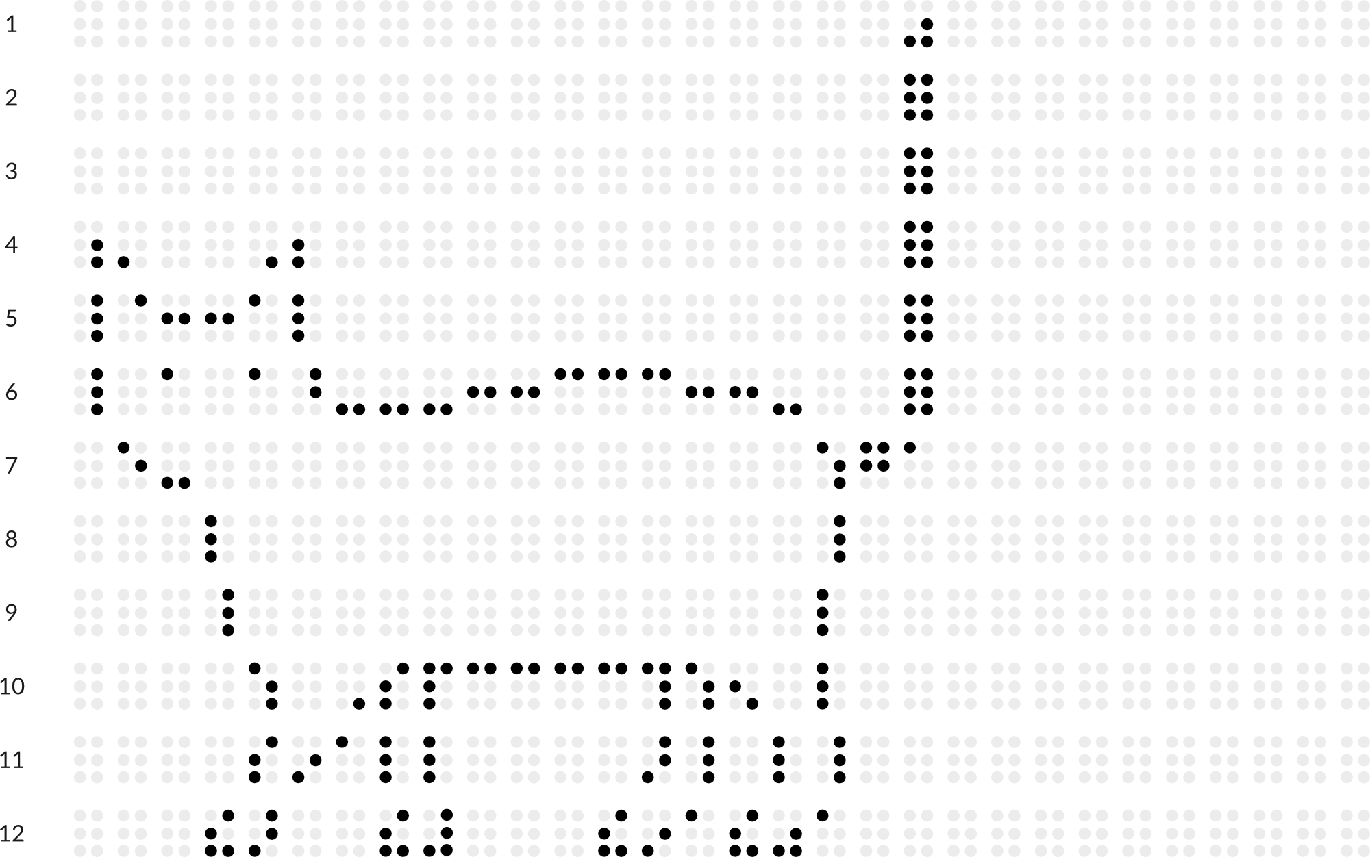 Braille drawing with grid: cat