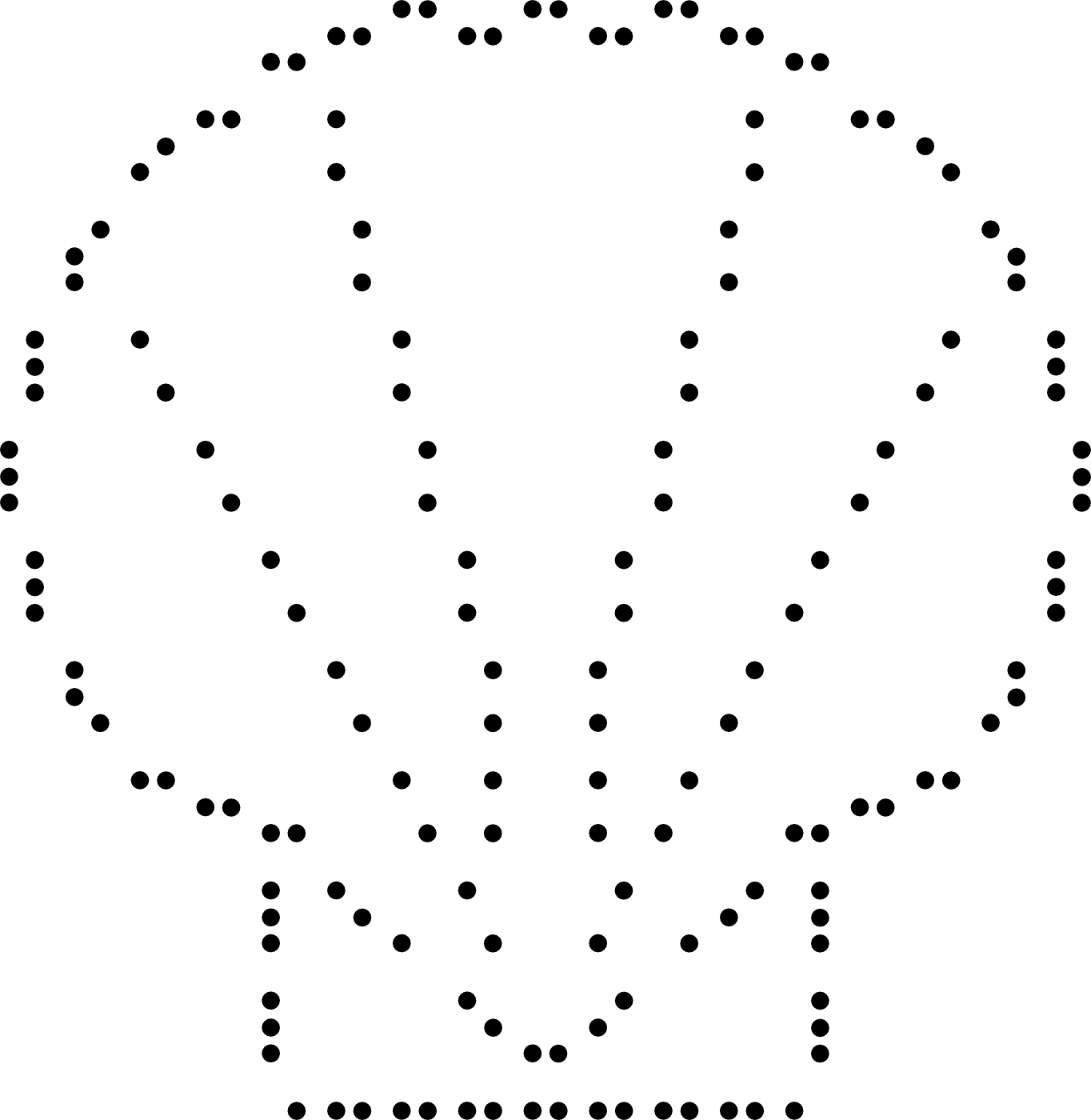 Braille drawing of a scallop shell