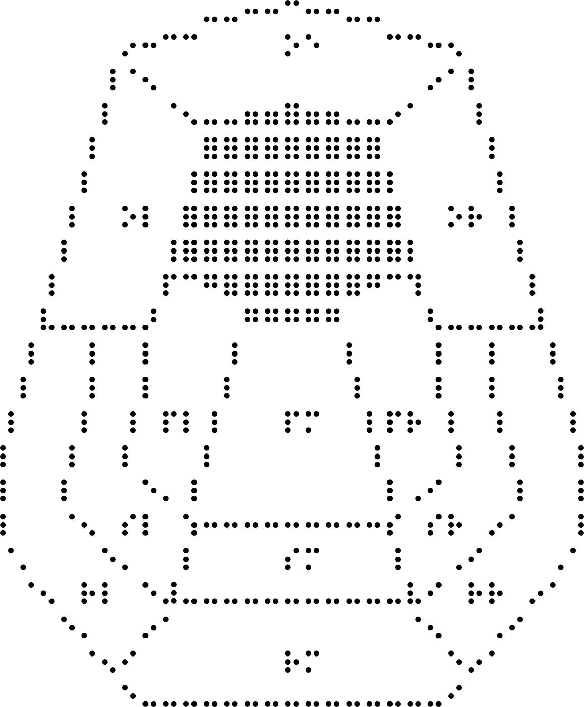 Braille drawing of the seating plan for the Great Hall of the Gewandhaus in Leipzig