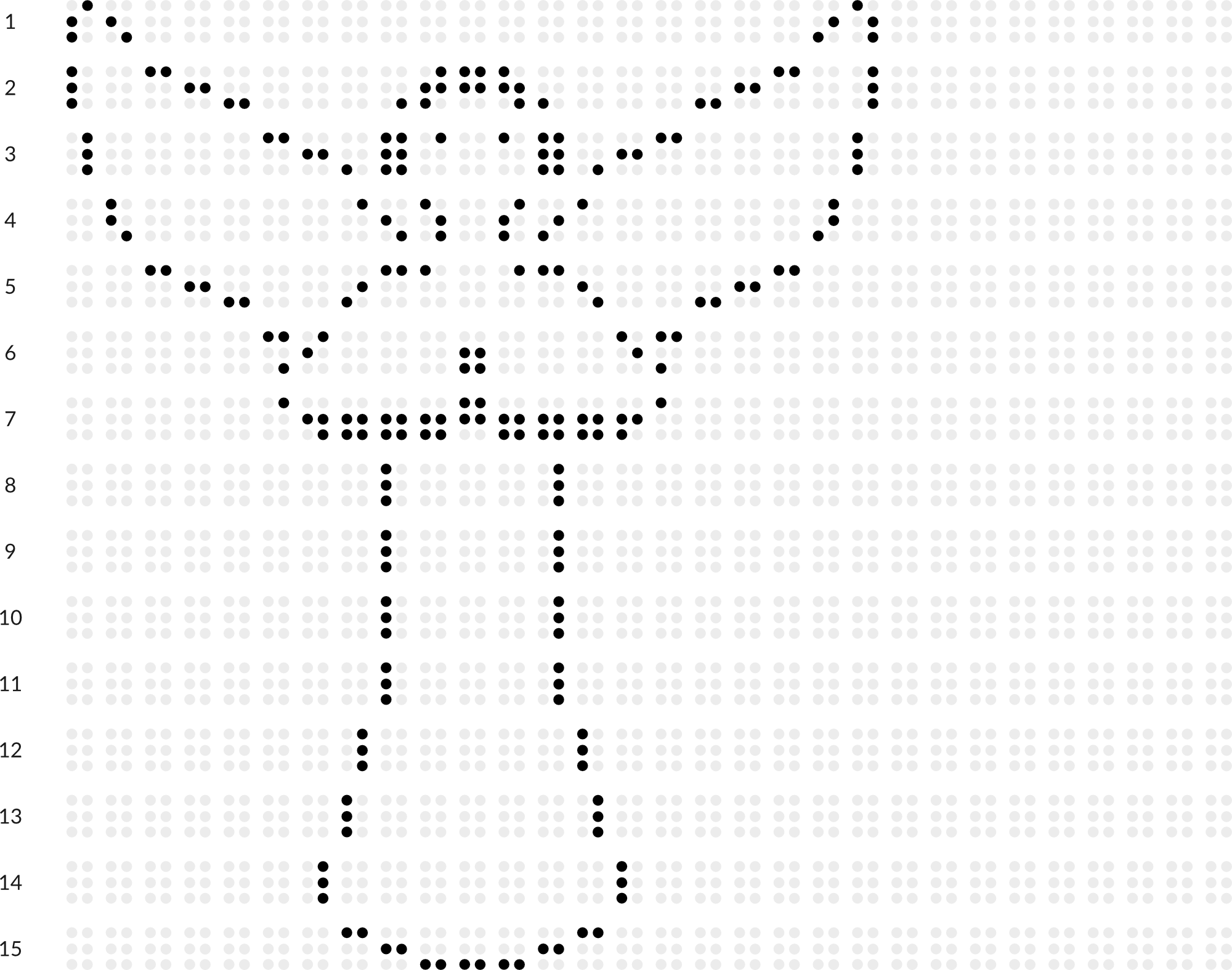 Braille drawing with grid: angel