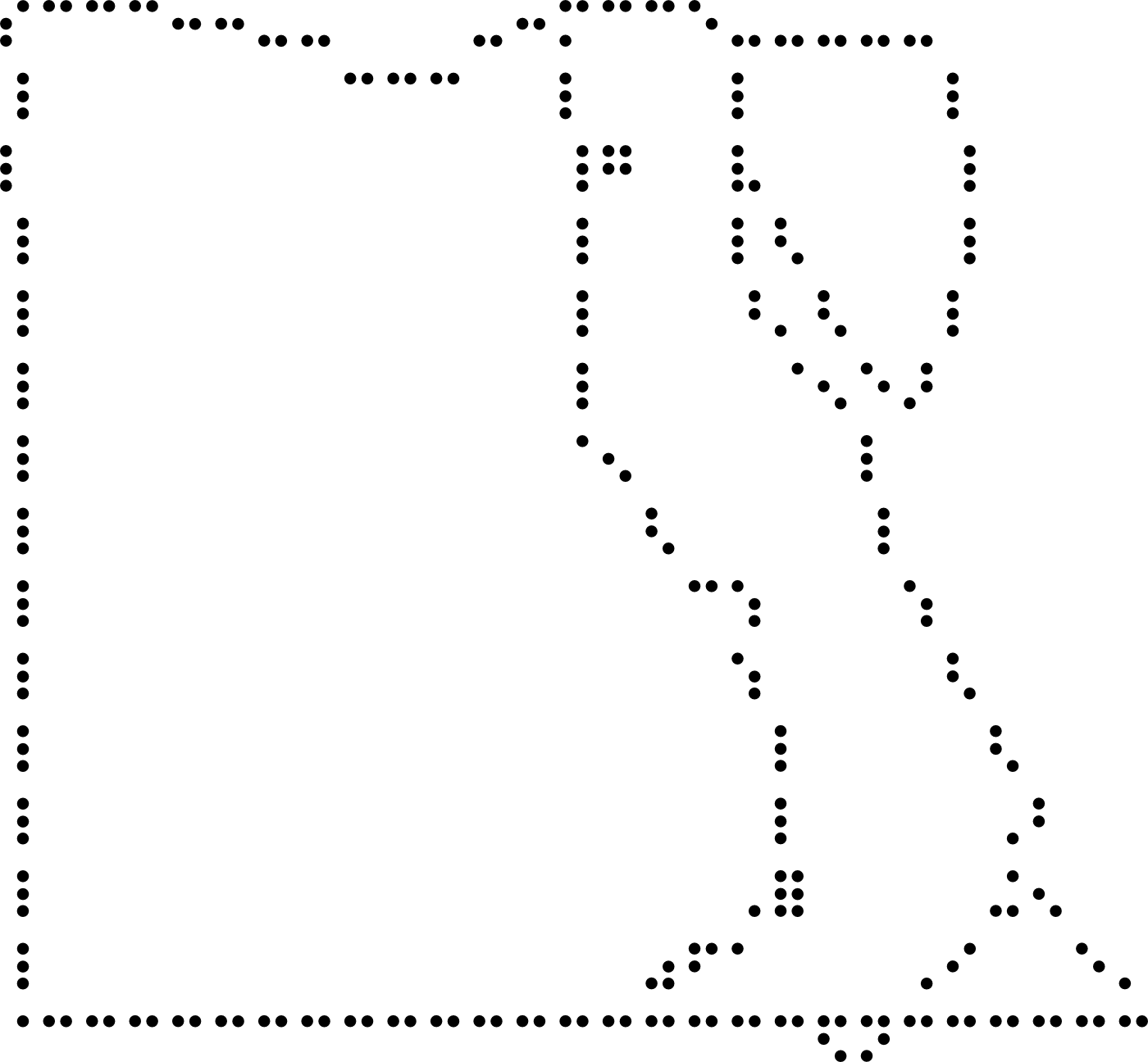 Braille drawing of Egypt
