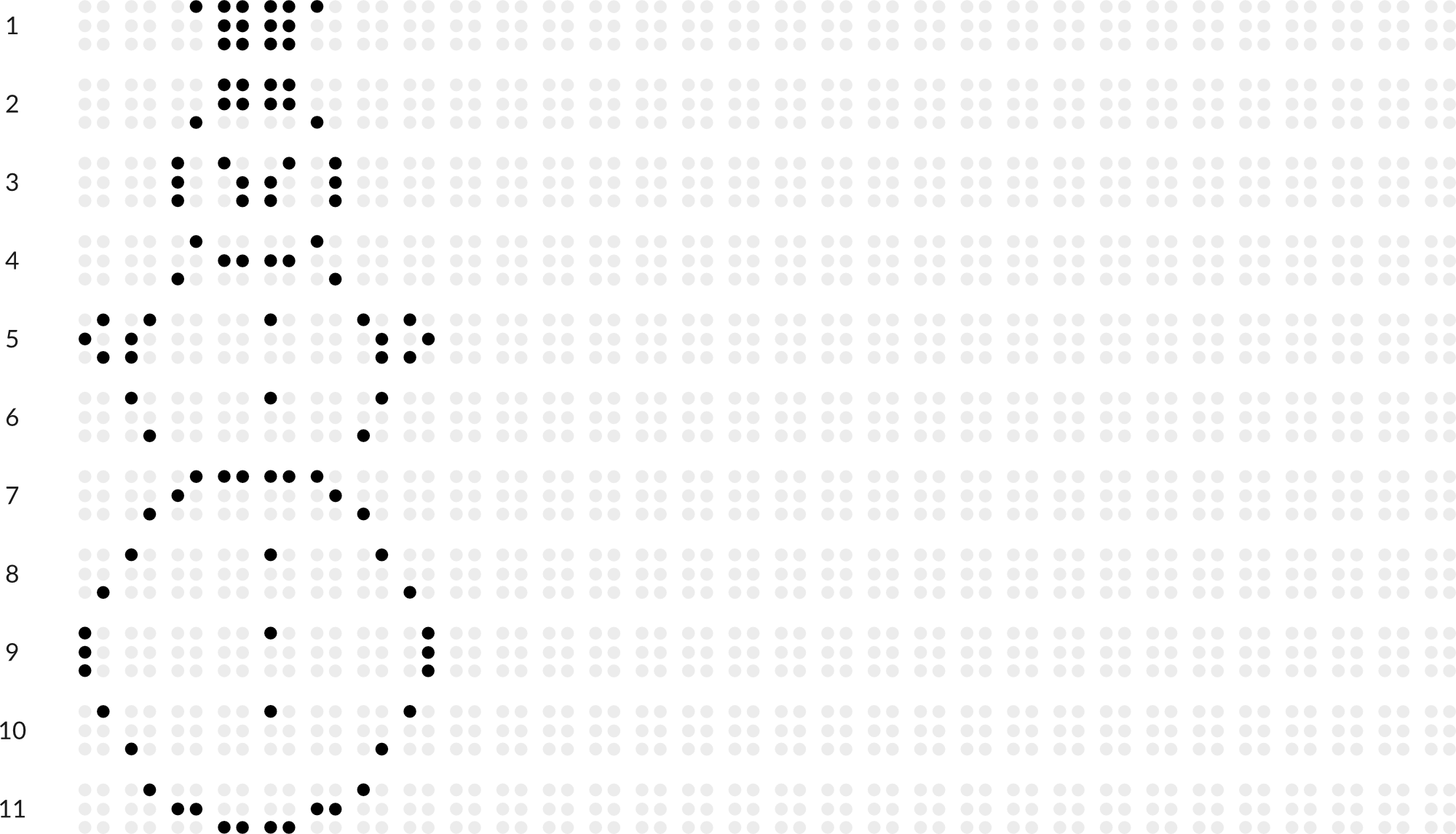 Braillebild mit Raster: Schneemann