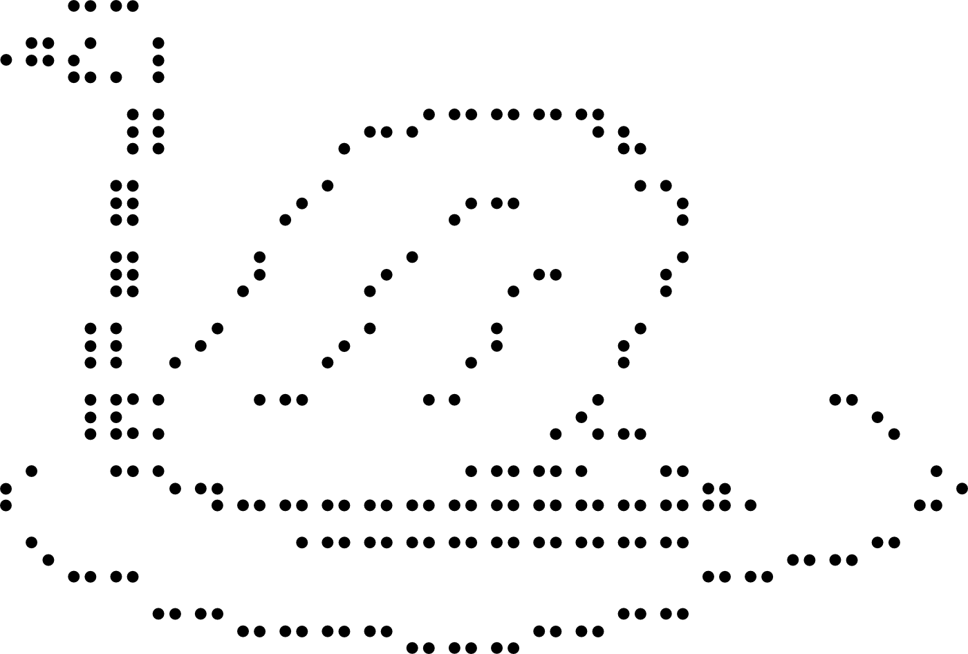 Braille drawing of a swan
