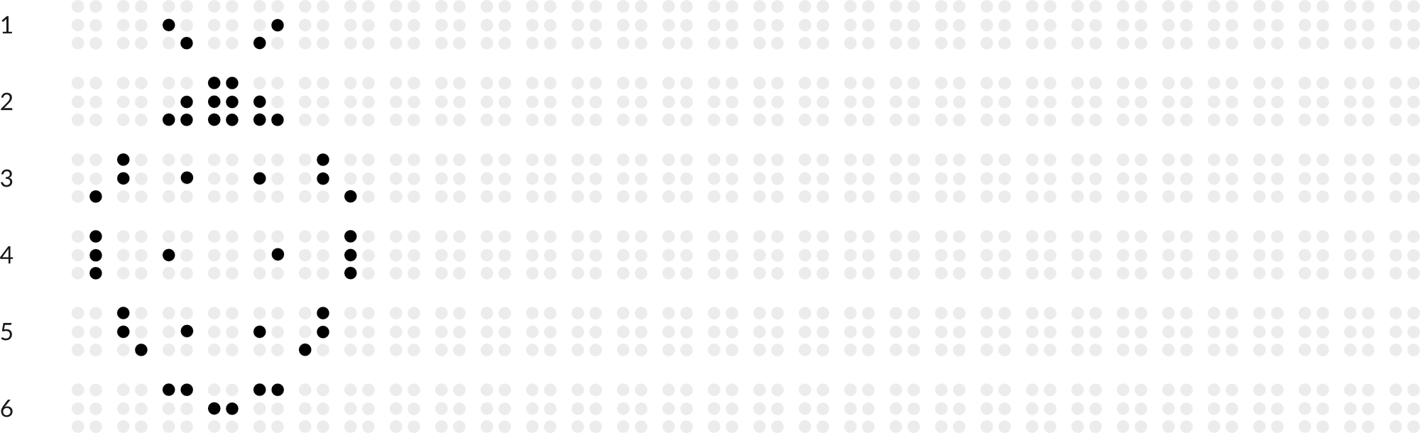 Braille drawing with grid: ladybird