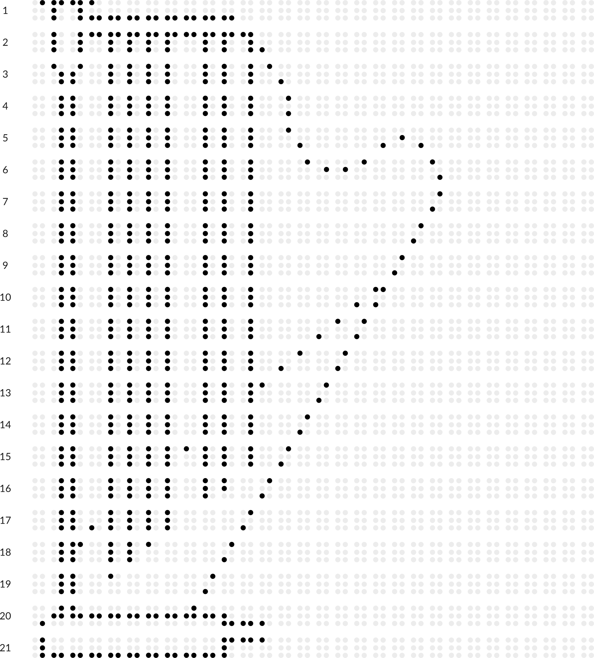 Braille drawing with grid: harp