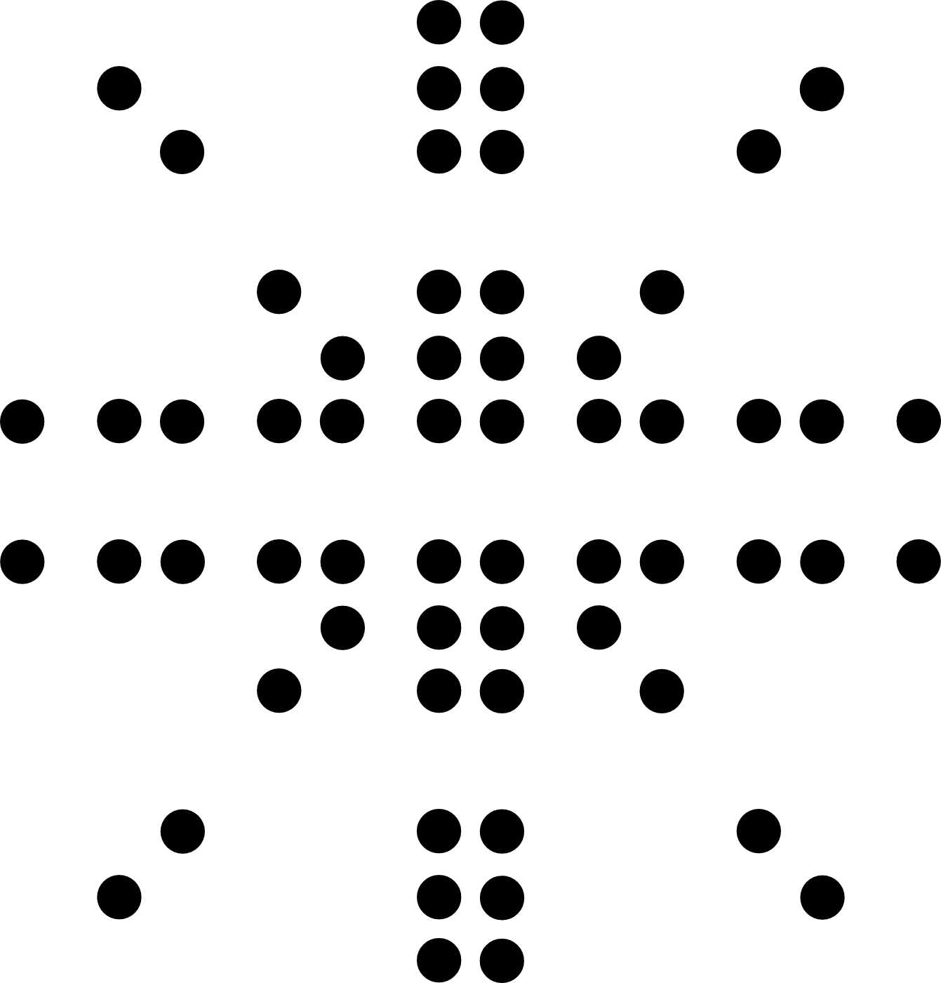 Braille drawing of a straw star