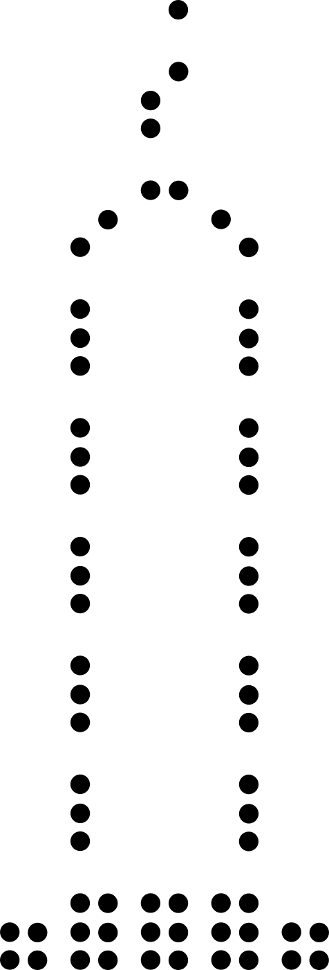 Braille drawing of a candle